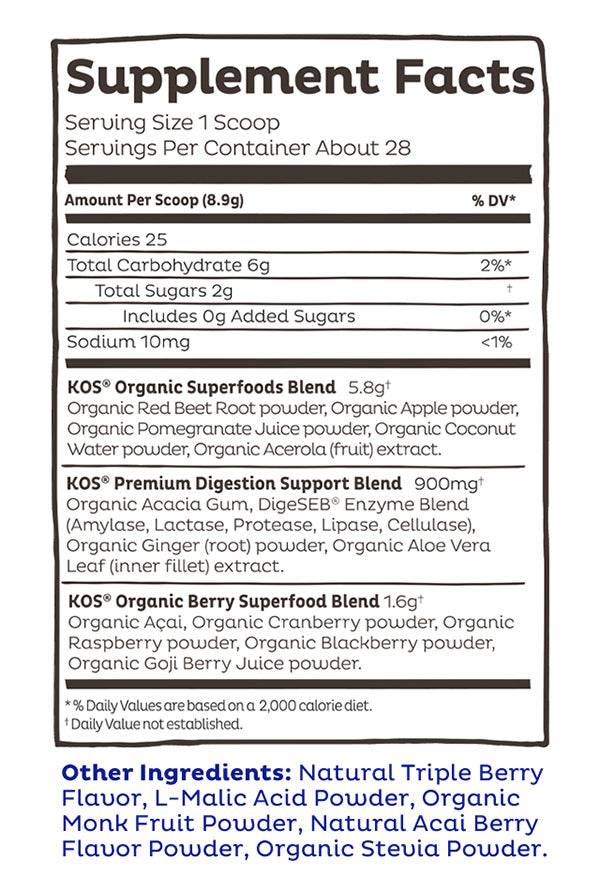 Love You Berry Much Energizing Red Juice Blend, 8.78 oz (28 Servings), KOS