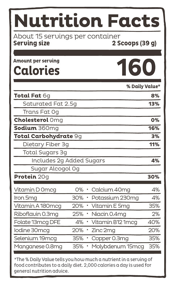 Organic Superfood Plant Protein Powder - Chocolate Peanut Butter, 20.6 oz (15 Servings), KOS