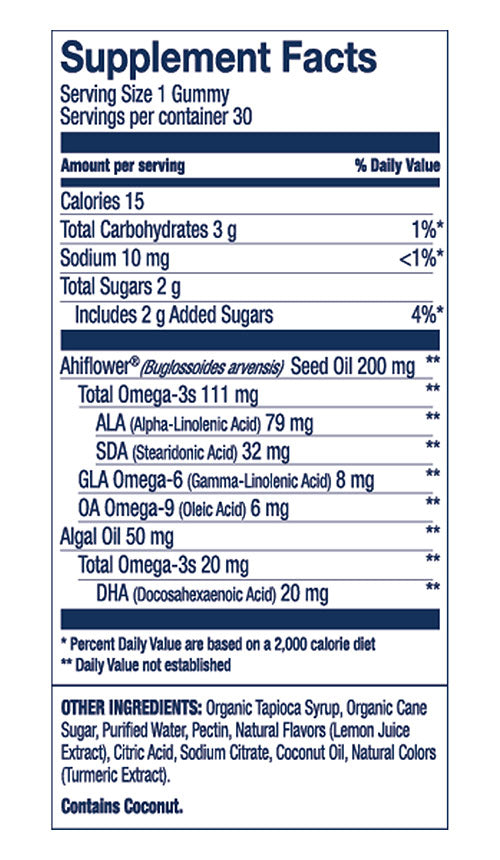 Plant Powered Nutrition - Vegan Omega-3 Gummies for Kids, Fresh Lemonade, 30 Count, Wiley's Finest