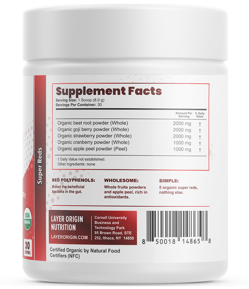 Simple Reds, Organic Red Polyphenols Fruit Powder, 240 g (30 Servings), Layer Origin Nutrition