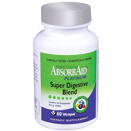 AbsorbAid Platinum, Super Digestive Blend, 60 Vcaps, Nature's Sources