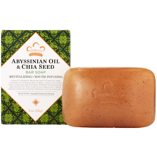 Abyssinian Oil & Chia Seed Bar Soap, 5 oz, Nubian Heritage