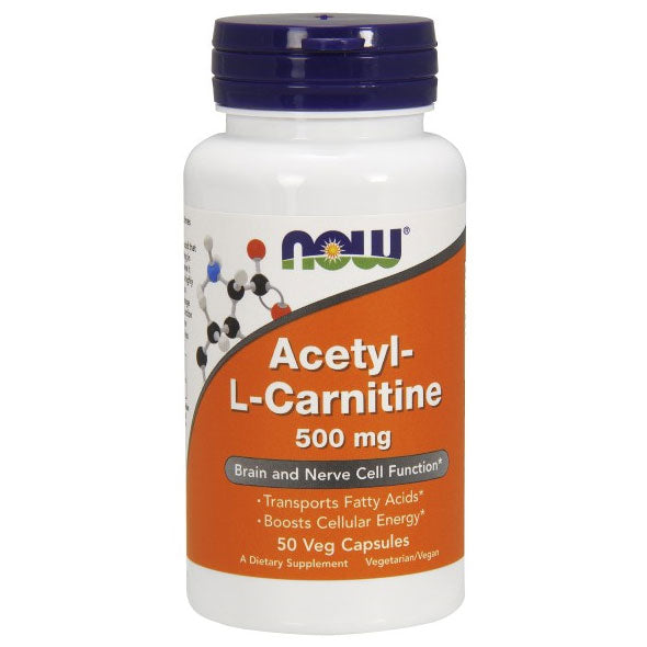 Acetyl-L Carnitine 500 mg 50 Caps (Acetyl L-Carnitine), NOW Foods