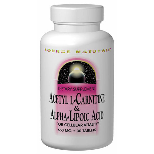 Acetyl L-Carnitine (ALC) & Alpha Lipoic Acid 500/150mg 60 tabs from Source Naturals