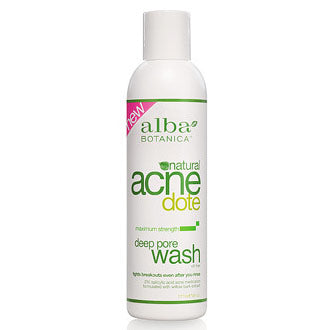 Natural Acnedote Deep Pore Wash, Acne Facial Cleanser, 6 oz, Alba Botanica