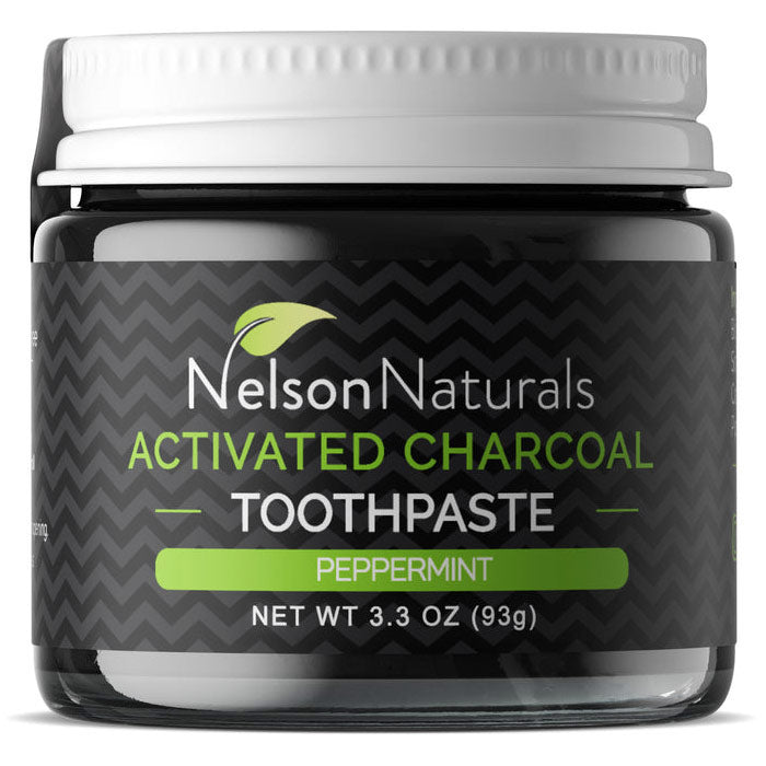 Activated Charcoal Whitening Toothpaste, Peppermint, Value Size, 3.3 oz (93 g), Nelson Naturals