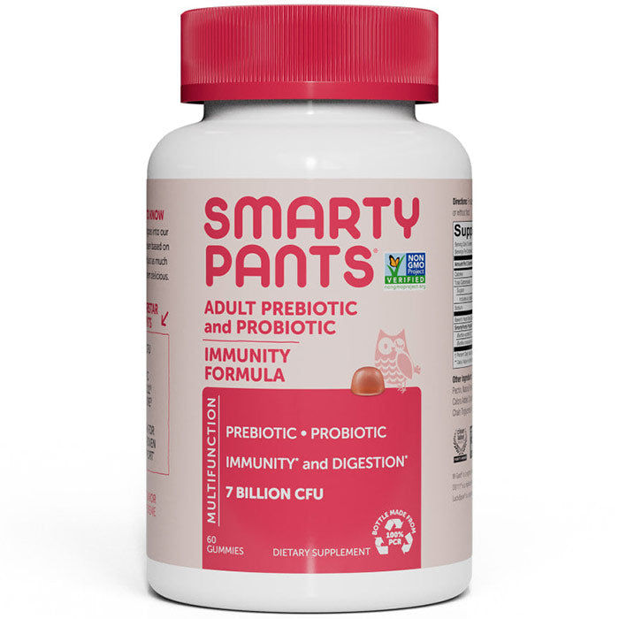 Adult Prebiotic & Probiotic Immunity Formula, Strawberry Creme, 60 Gummies, SmartyPants Vitamins