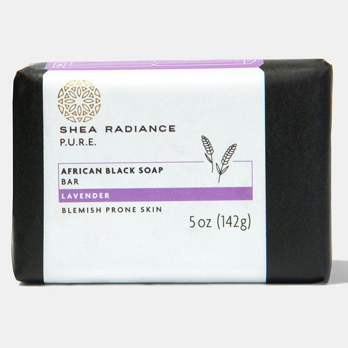 African Black Soap Bar - Lavender, 5 oz, Shea Radiance