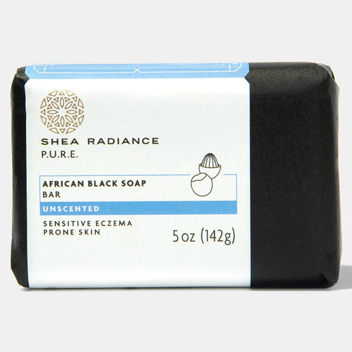 African Black Soap Bar - Unscented, 5 oz, Shea Radiance