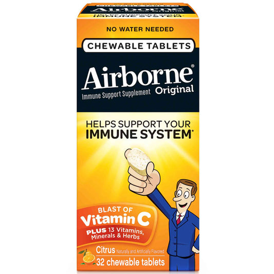 Airborne Chewable Tablets - Citrus, Value Size, 64 Tablets