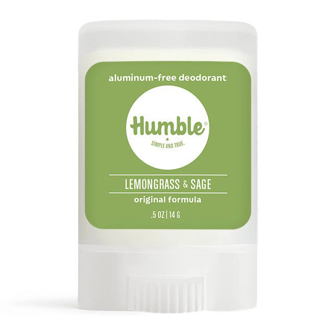 Aluminum-Free Original Formula Deodorant Travel Size, Lemongrass & Sage, 0.5 oz, Humble Brands