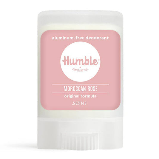 Aluminum-Free Original Formula Deodorant Travel Size, Moroccan Rose, 0.5 oz, Humble Brands