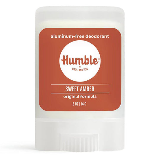Aluminum-Free Original Formula Deodorant Travel Size, Sweet Amber, 0.5 oz, Humble Brands