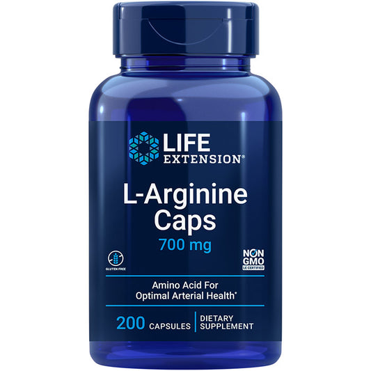 L-Arginine Caps 700 mg, 200 Capsules, Life Extension