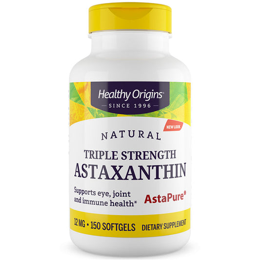 Astaxanthin 12 mg Triple Strength, 150 Softgels, Healthy Origins