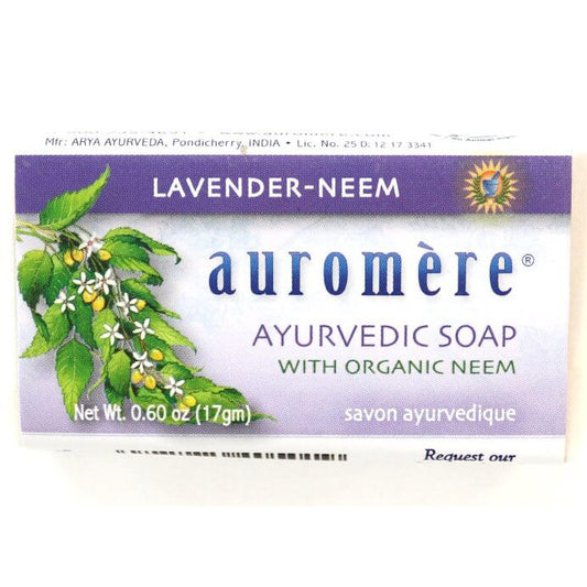 Ayurvedic Bar Soap Travel Size, Lavender-Neem, 0.6 oz, Auromere