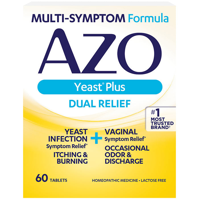 AZO Yeast Plus, Vaginal & Yeast Infection Symptom Relief, 60 Tablets, i-Health, Inc.