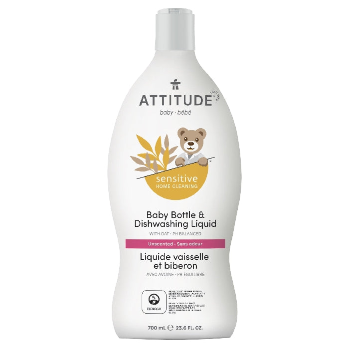 Baby Bottle & Dishwashing Liquid, Fragrance Free, 23.6 oz, Attitude