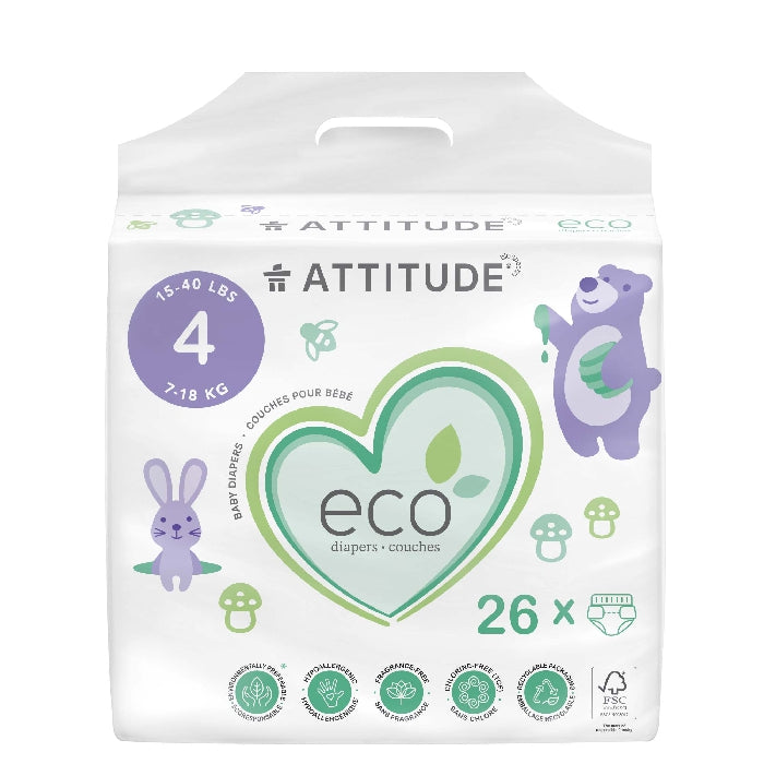 Baby Diapers Maxi Size 4, 26 ct, Attitude