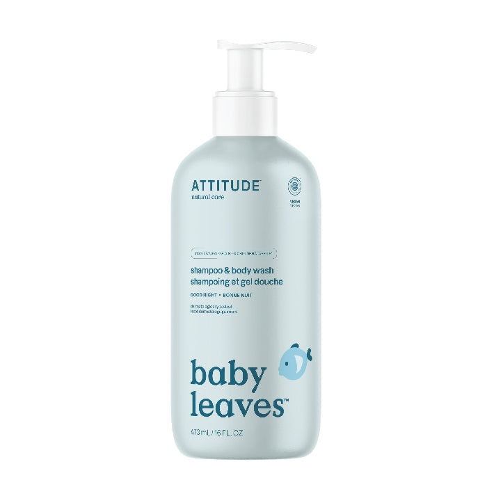 Baby Leaves 2-in-1 Shampoo - Night Almond Milk, 16 oz, Attitude