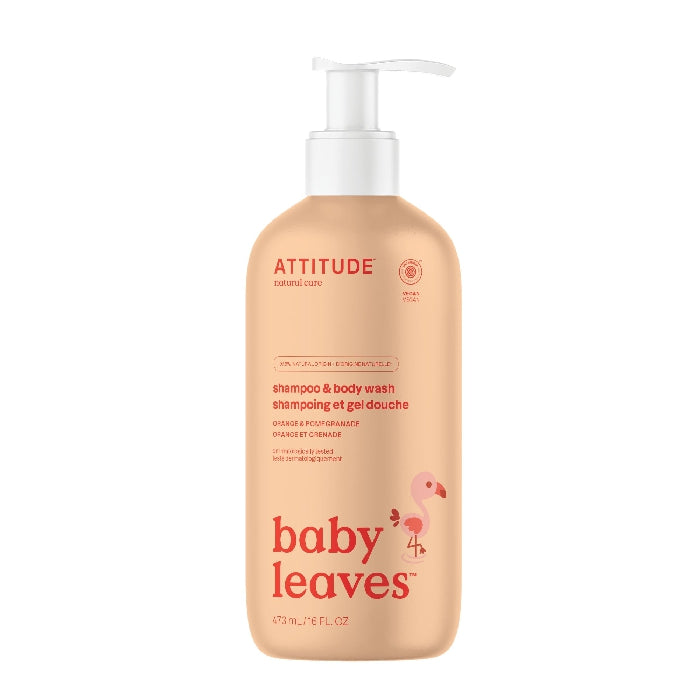 Baby Leaves 2-in-1 Shampoo - Orange Pomegranate, 16 oz, Attitude