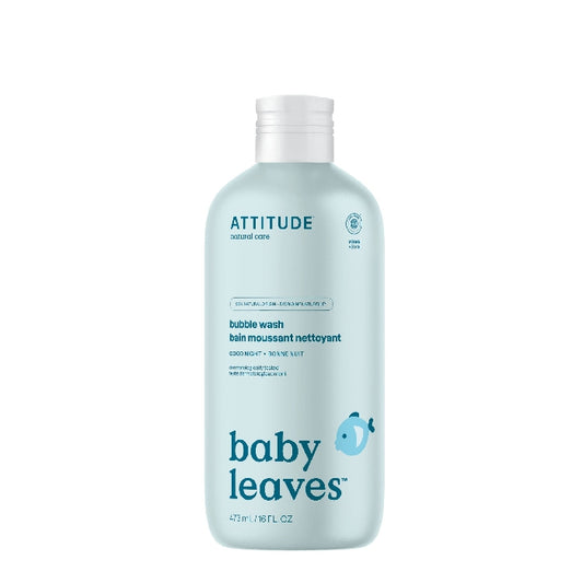 Baby Leaves Bubble Wash - Night Almond Milk, 16 oz, Attitude