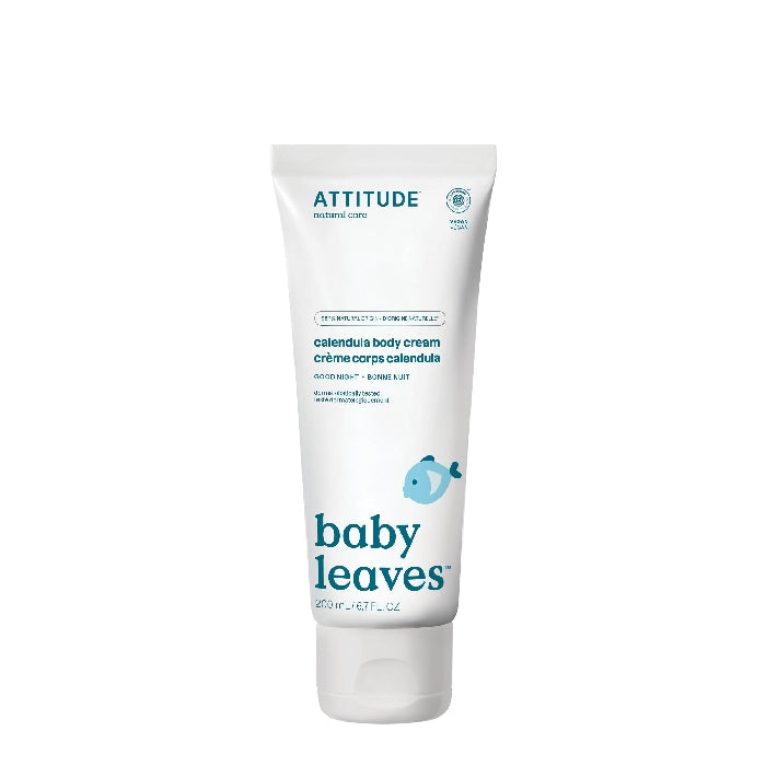 Baby Leaves Calendula Cream - Night Almond Milk, 6.7 oz, Attitude