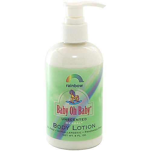 Baby Oh Baby Organic Herbal Baby Body Lotion, Unscented, 8 oz, Rainbow Research