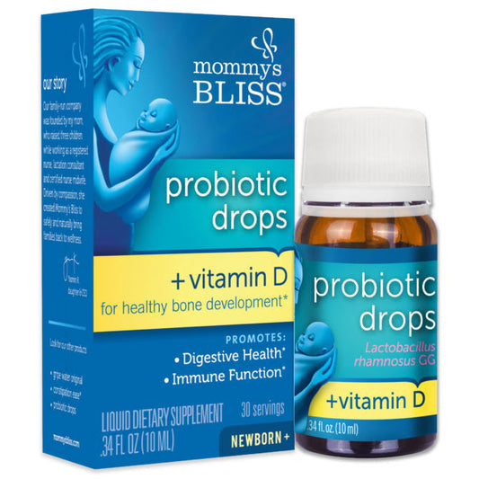 Baby Probiotic Drops + Vitamin D, Newborn+, 0.34 oz, Mommy's Bliss