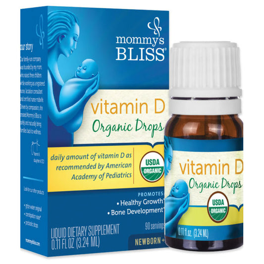 Baby Vitamin D Organic Drops, Newborn+, 0.11 oz, Mommy's Bliss