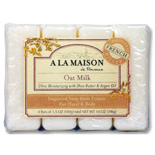 Hand & Body Bar Soap Value Pack, Oat Milk, 4 x 3.5 oz, A La Maison