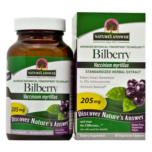 Bilberry Extract Standardized, 90 Vegetarian Capsules, Nature's Answer