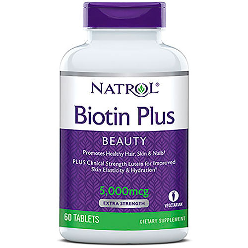 Biotin Plus Lutein, 5000 mcg + 10 mg, 60 Capsules, Natrol