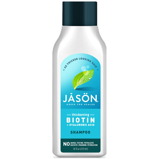 Thickening Biotin + Hyaluronic Acid Shampoo, 16 oz, Jason Natural