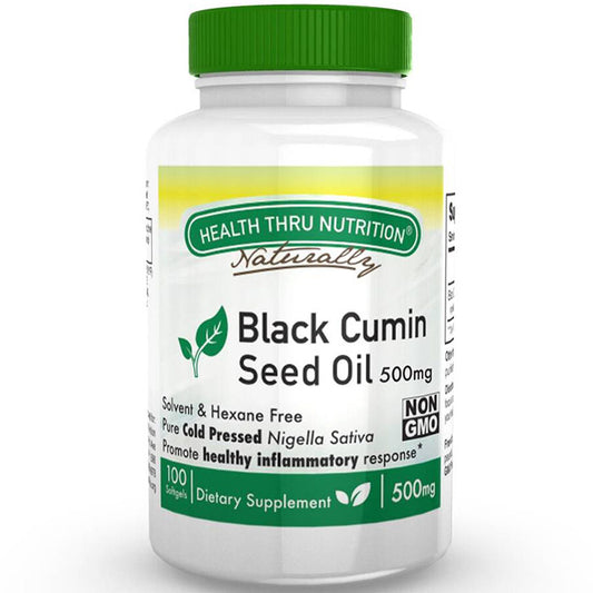 Black Cumin Seed Oil 500 mg, 100 Softgels, Health Thru Nutrition