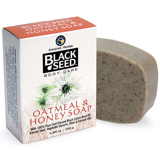 Black Seed Oatmeal & Honey Soap Bar, 4.25 oz, Amazing Herbs