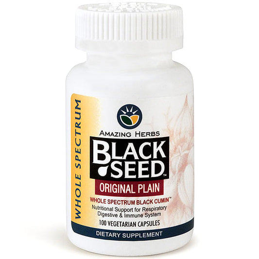 Black Seed Original Plain, 100 Capsules, Amazing Herbs