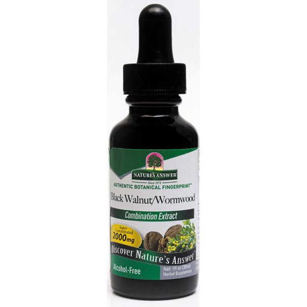 Black Walnut & Wormwood Alcohol-Free Extract Liquid, 1 oz, Nature's Answer