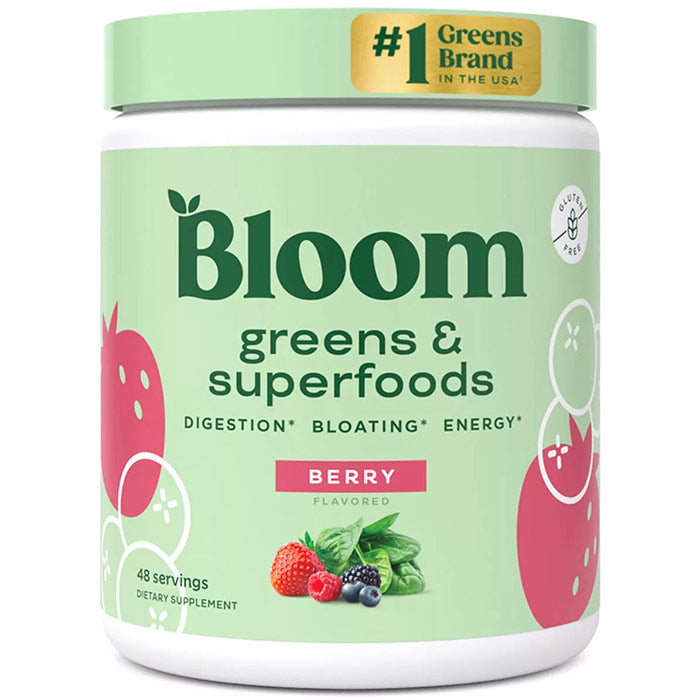 Bloom Nutrition Greens & Superfoods Powder, Berry Flavor, 9.2 oz