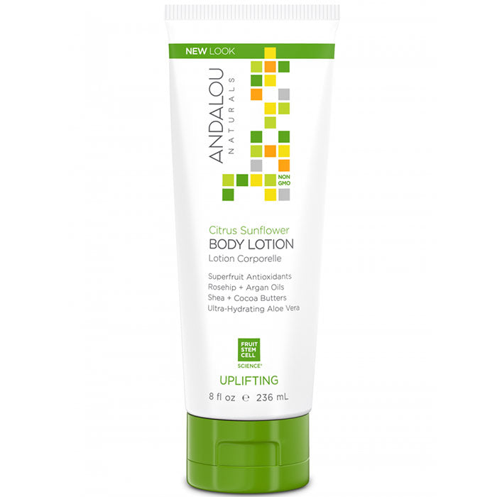 Body Lotion, Citrus Sunflower Uplifting, 8 oz, Andalou Naturals