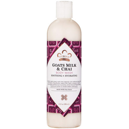 Goat's Milk & Chai Body Wash, 13 oz, Nubian Heritage