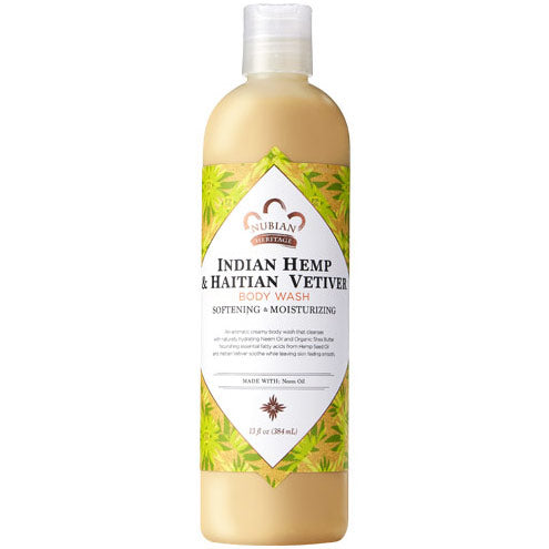 Indian Hemp & Haitian Vetiver Body Wash, 13 oz, Nubian Heritage