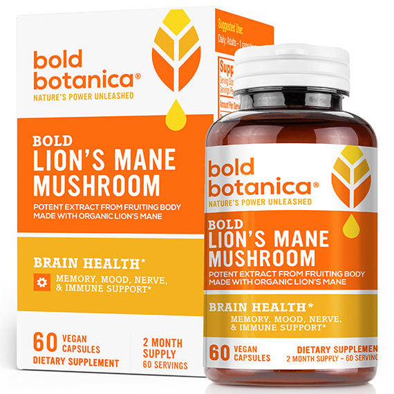 Bold Lion's Mane Mushroom, 60 Vegan Capsules, Bold Botanica