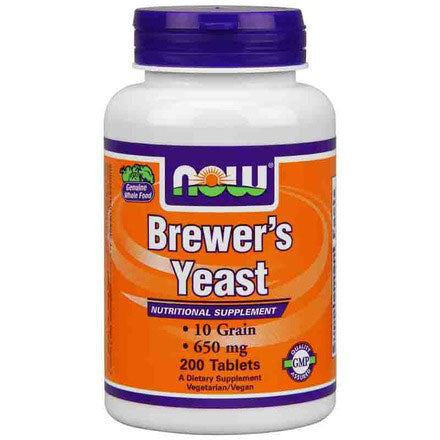 Brewer's Yeast 650mg 200 Tabs, NOW Foods