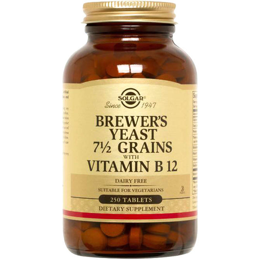 Brewer's Yeast 7 1/2 Grains with Vitamin B-12, 250 Tablets, Solgar