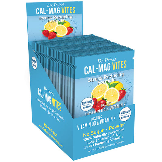 Cal-Mag Vites Powder, Strawberry Lemon Flavor, 30 Packs, Dr. Price's Vitamins