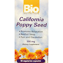 California Poppy Seed 500 mg, 60 Vegetarian Capsules, Bio Nutrition Inc.