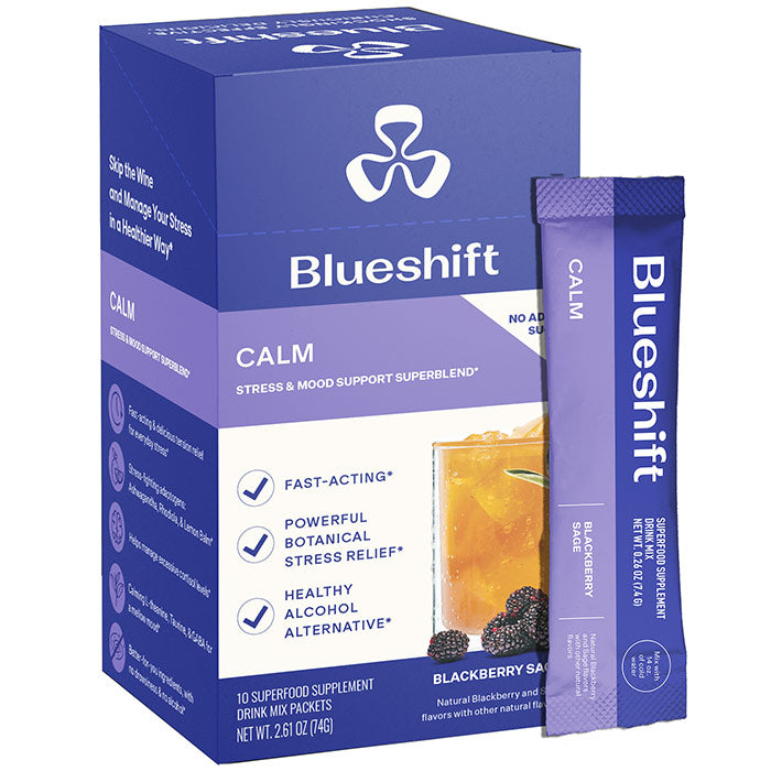 Calm Drink Mix, Blackberry Sage, 10 Stick Packs, Blueshift Nutrition