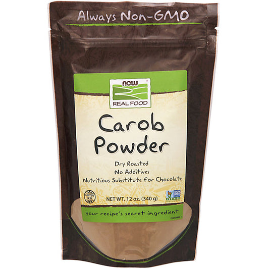 Carob Powder Dry Roasted, Chocolate Substitute, 12 oz, NOW Foods