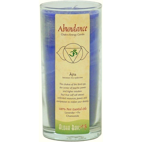 Chakra Energy Jar Candle with Pure Essential Oils, Abundance (Indigo), 11 oz, Aloha Bay